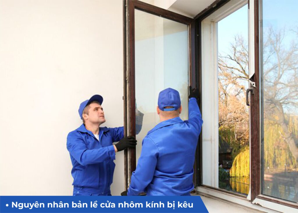 bản lề cửa nhôm kính bị kêu