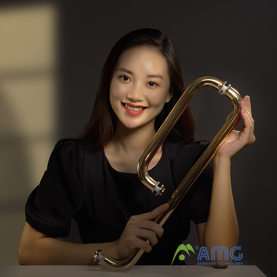 giá tay nắm cửa kính mạ vàng