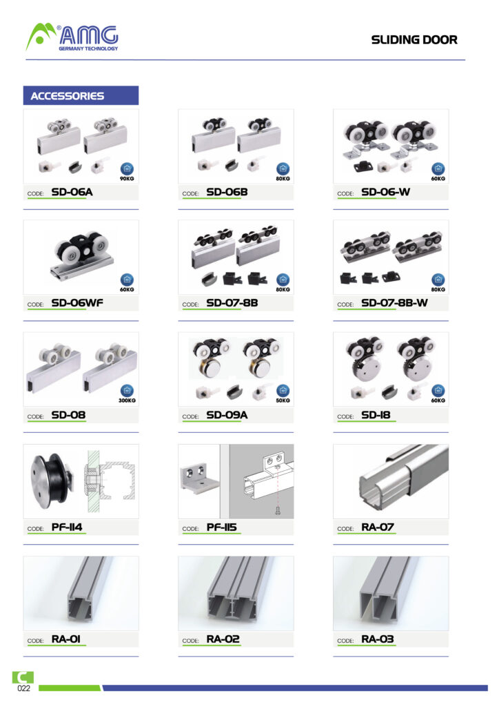 phụ kiện cửa lùa giảm chấn